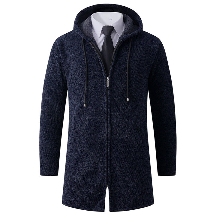 Men's casual hoodie jacket with exposed zipper and practical hood Lisslune