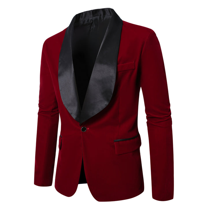 Men's Elegant Velvet Blazer with Satin Lapels Lisslune