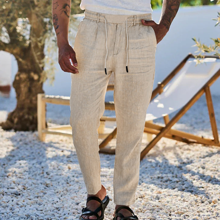 Men's Comfortable Chino Pants with Elastic Waistband and Practical Pockets Lisslune