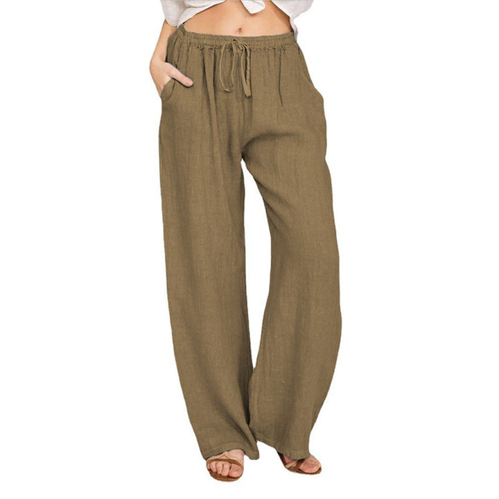 Damen bequeme Leinenhose Lisslune