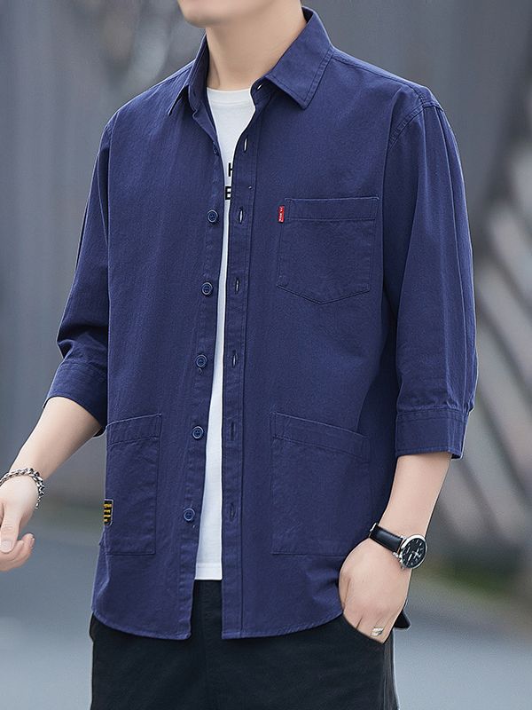 Men's casual shirt blouse with practical pockets and modern cut Lisslune