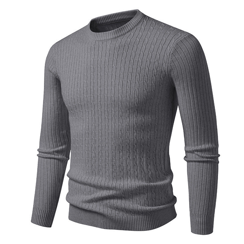 Men's fine knit pullover with textured cable pattern Lisslune