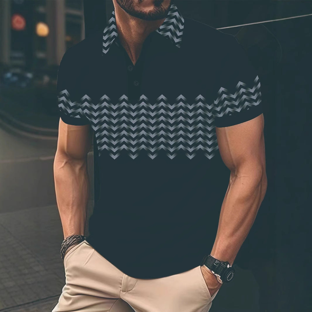 Men's polo shirt with modern patterned details Lisslune