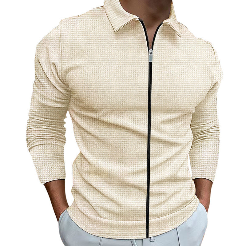 Men's functional pullover with zipper and textured design Lisslune