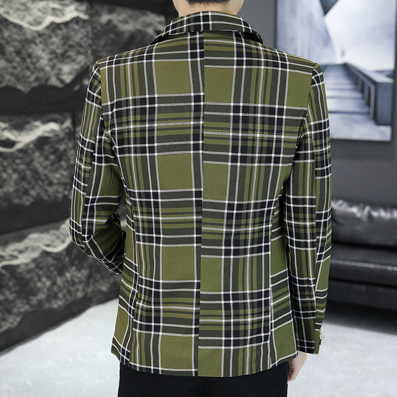 Men's fashionable checked blazer Lisslune