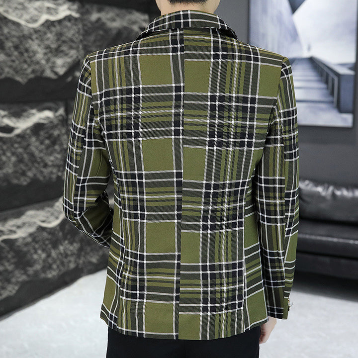 Men's fashionable checked blazer Lisslune