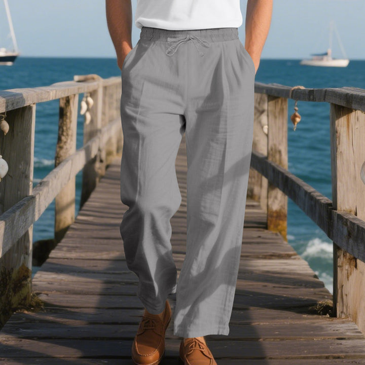Men's loose beach pants with elastic waistband and practical side pockets Lisslune