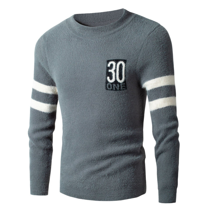 Men's sporty wool sweater with textured logo Lisslune