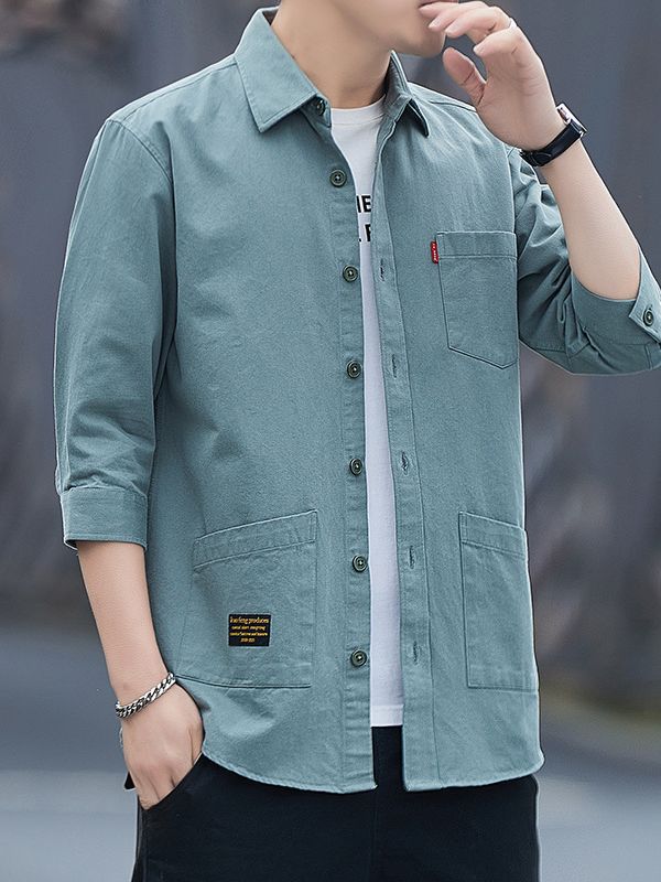 Men's casual shirt blouse with practical pockets and modern cut Lisslune