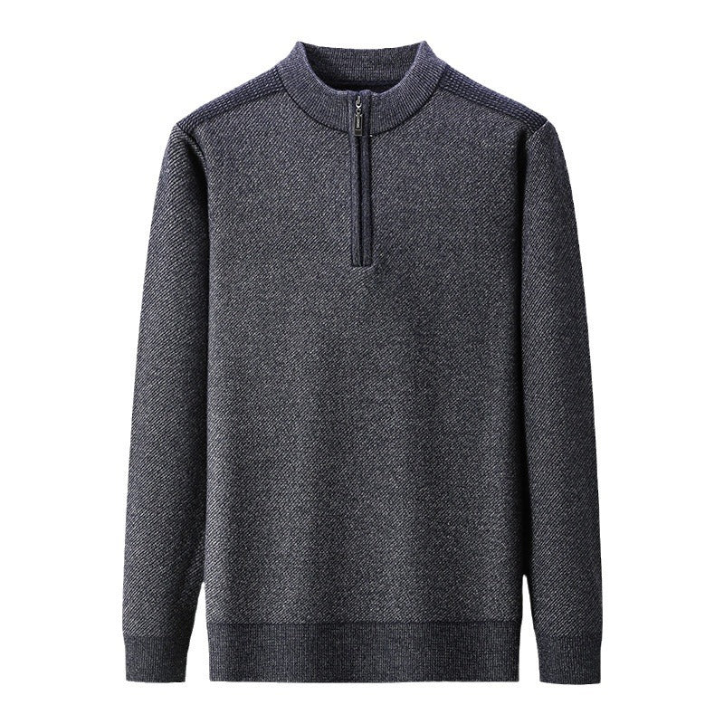 Men's sweater with half zipper and textured design Lisslune