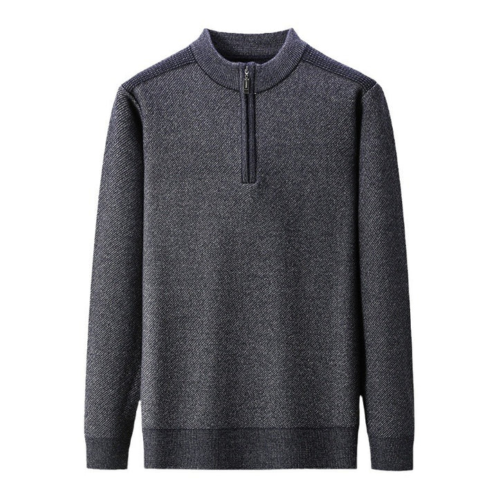 Men's sweater with half zipper and textured design Lisslune
