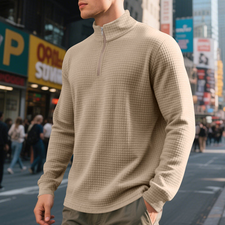 Men's sweater with high collar and practical zip opening Lisslune