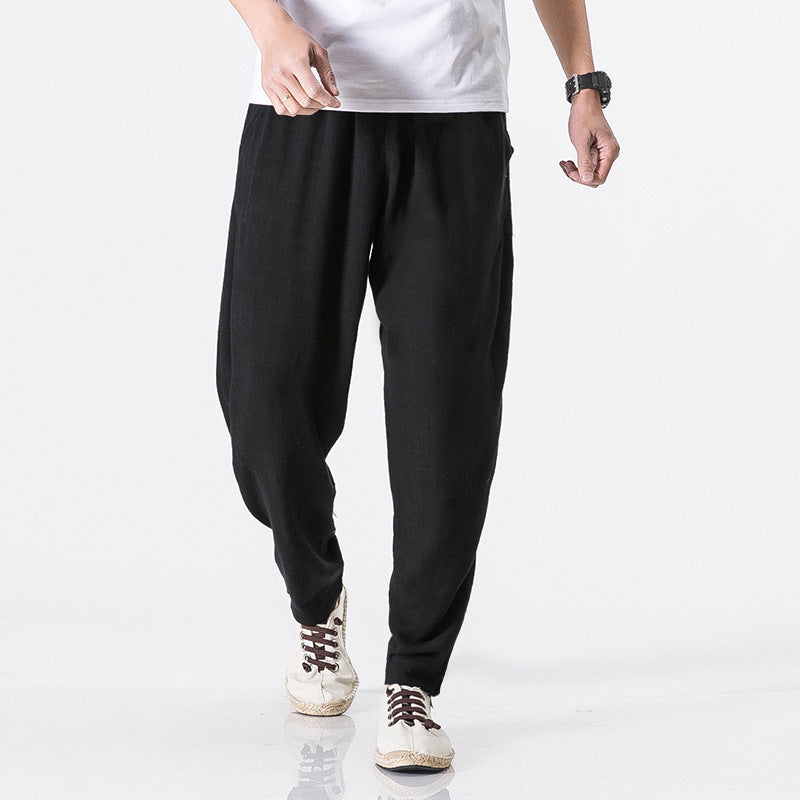 Men's casual harem pants made of breathable linen material Lisslune