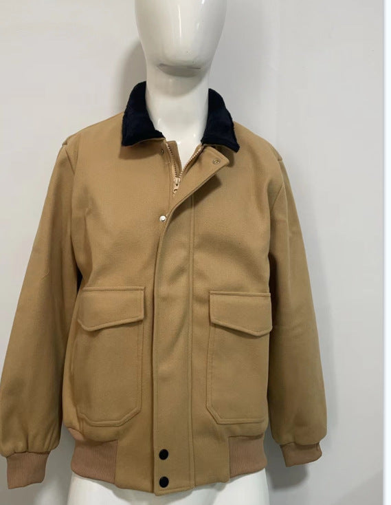 Men's stylish transitional jacket with soft collar and practical side pockets Lisslune
