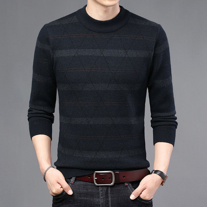 Men's Sweater Made Of High-Quality Wool with Modern Diamond Pattern Lisslune