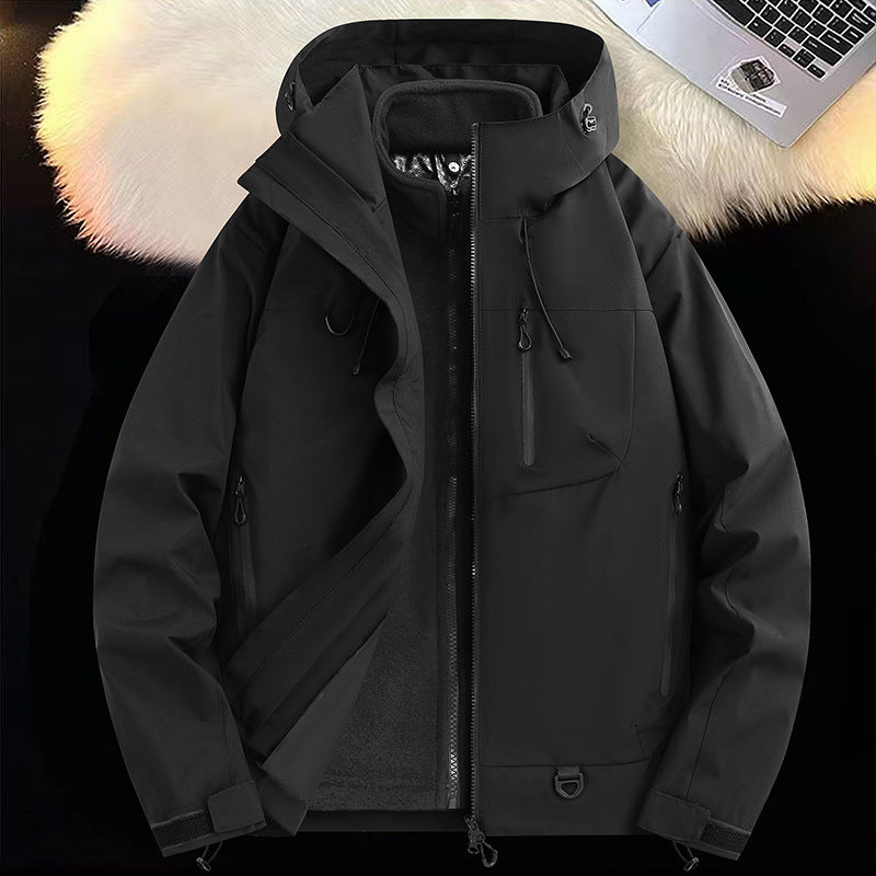 Men's Weatherproof Multi-Functional Jacket with Detachable Hood Lisslune