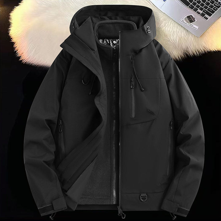 Men's Weatherproof Multi-Functional Jacket with Detachable Hood Lisslune