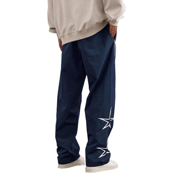 Men's Loose Cargo Pants with Stylish Star Appliqués Lisslune