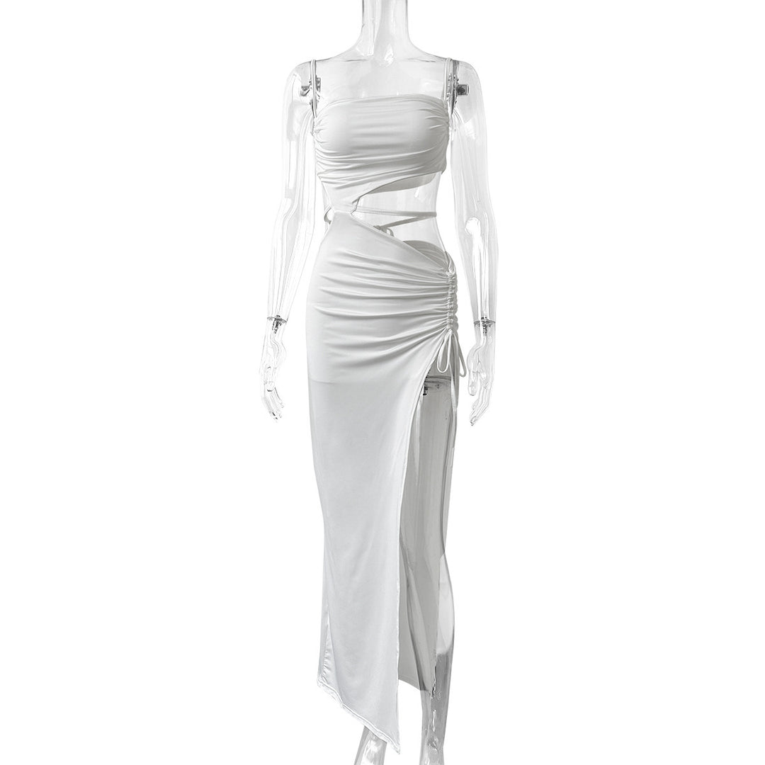 Damen Set mit Cropped Top und Maxirock mit Raffung Lisslune