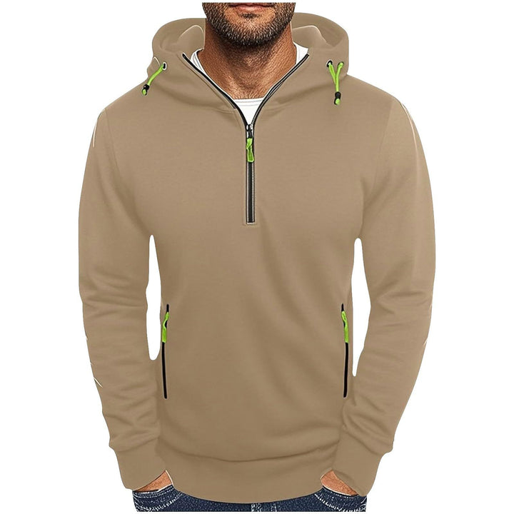 Men's fashionable hoodie with two pockets and half zipper Lisslune