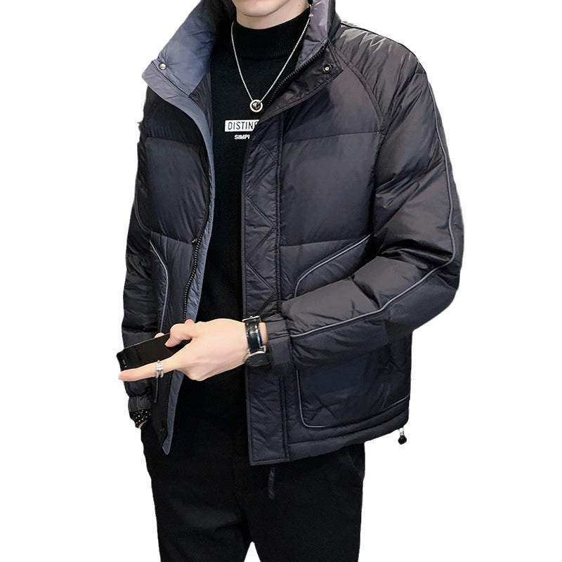 Men's Sporty Down Jacket with Fashionable Quilted Pattern Lisslune