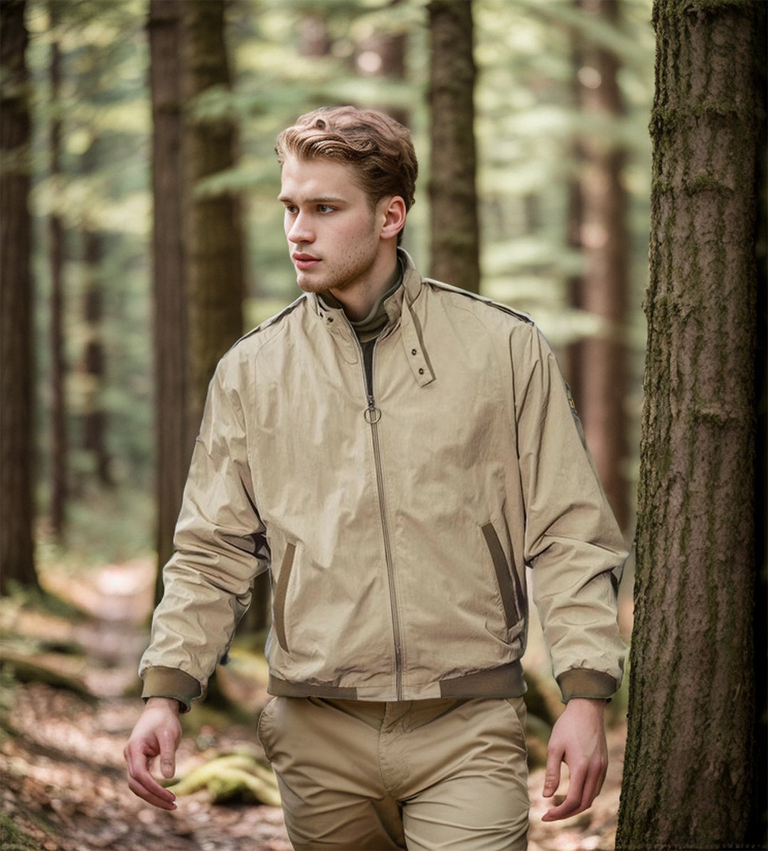 Men's casual windbreaker jacket with high collar Lisslune