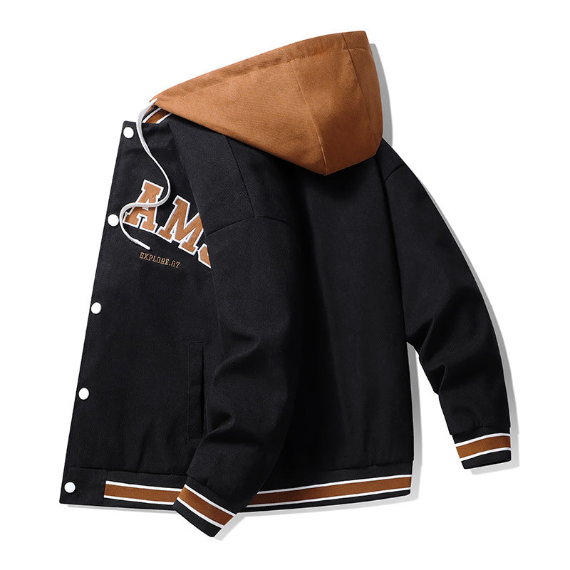 Men's transitional jacket with adjustable hood and modern accents Lisslune