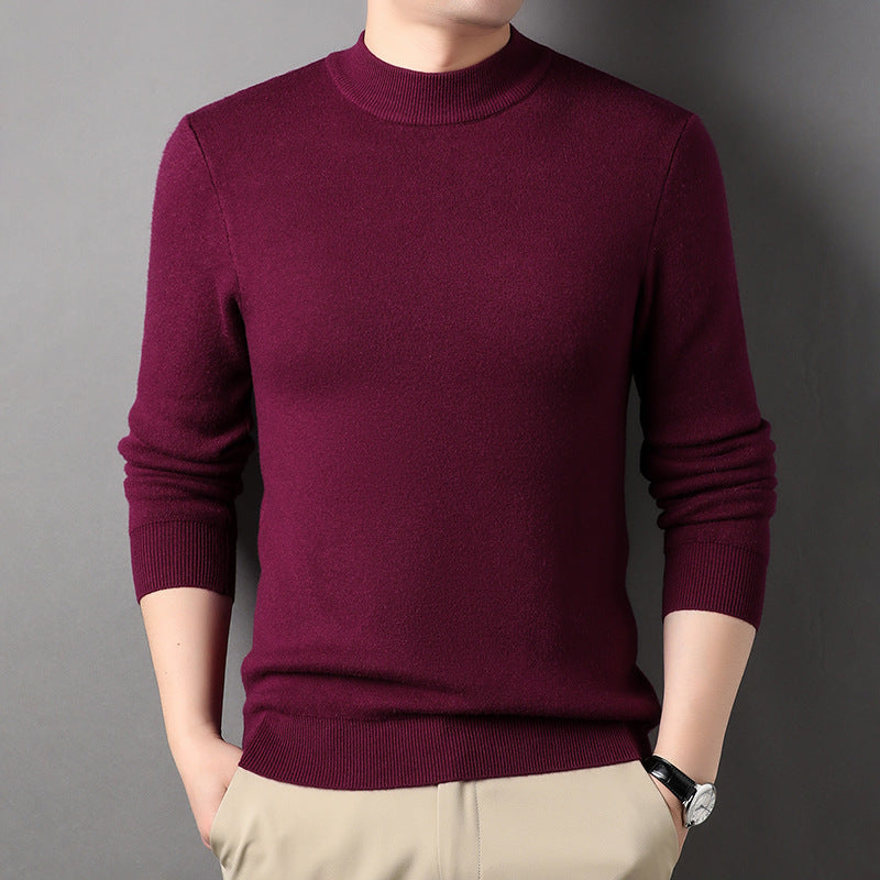Men's Elegant Knit Sweater with Modern Stand-Up Collar Lisslune