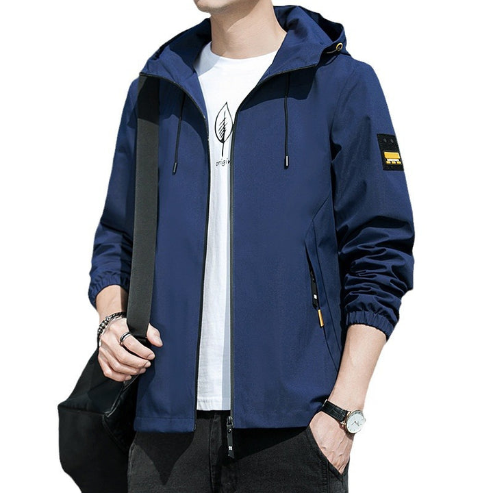Men's sporty windbreaker with practical zipper and adjustable hood Lisslune