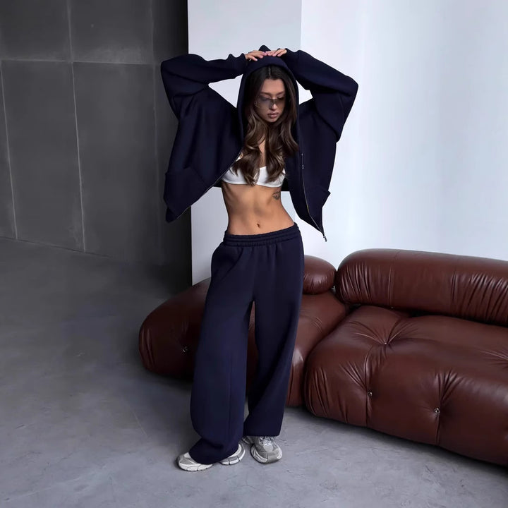 Ladies Relaxed-Fit Hoodie and Jogging Pants Set Lisslune