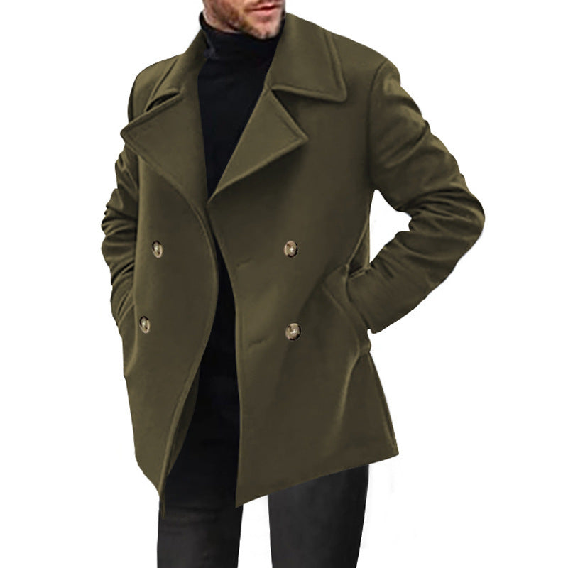 Men's classic peacoat with stylish lapels and elegant button details Lisslune