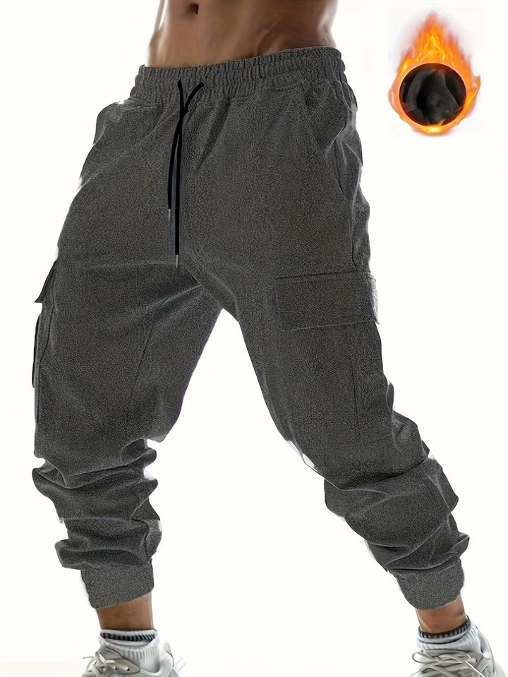 Men's cargo pants with elastic waistband and versatile pockets Lisslune