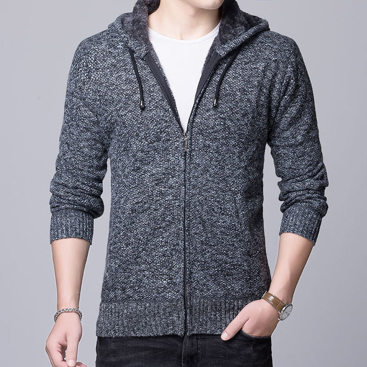 Men's cozy hooded jacket with fleece-lined interior Lisslune