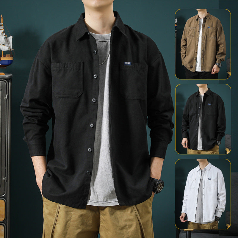 Men's casual long-sleeve shirt with practical breast pockets Lisslune