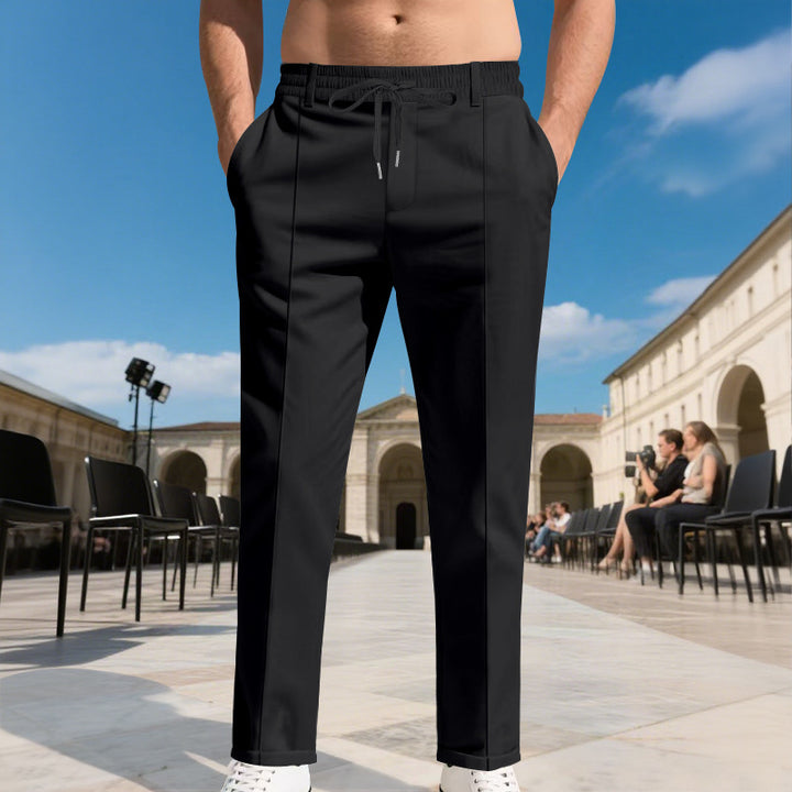 Men's elegant casual trousers with elastic waistband and modern pockets Lisslune