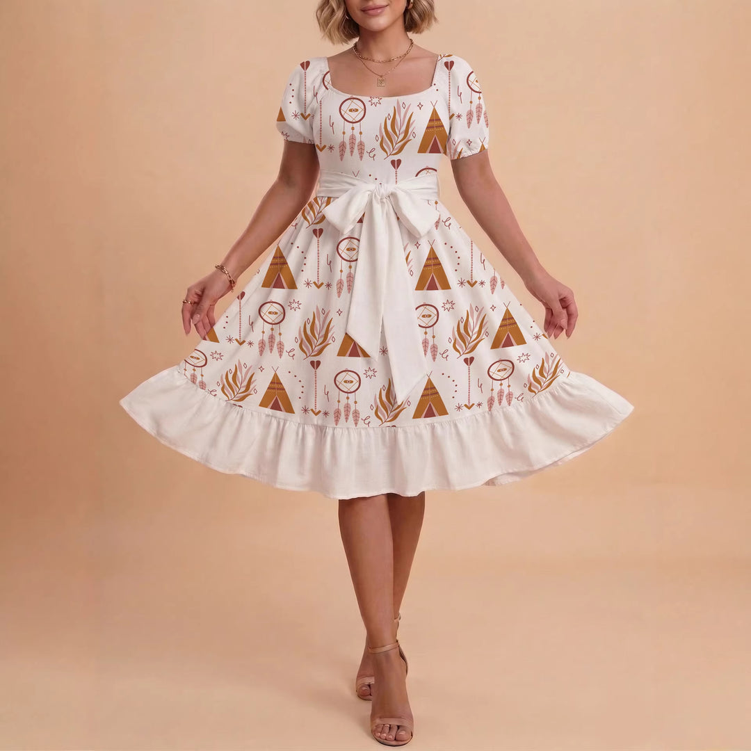 Women's dress with tailored fit and playful floral pattern Lisslune