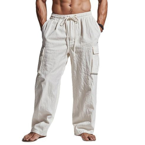 Men's cargo pants with elastic waistband and practical side pockets Lisslune