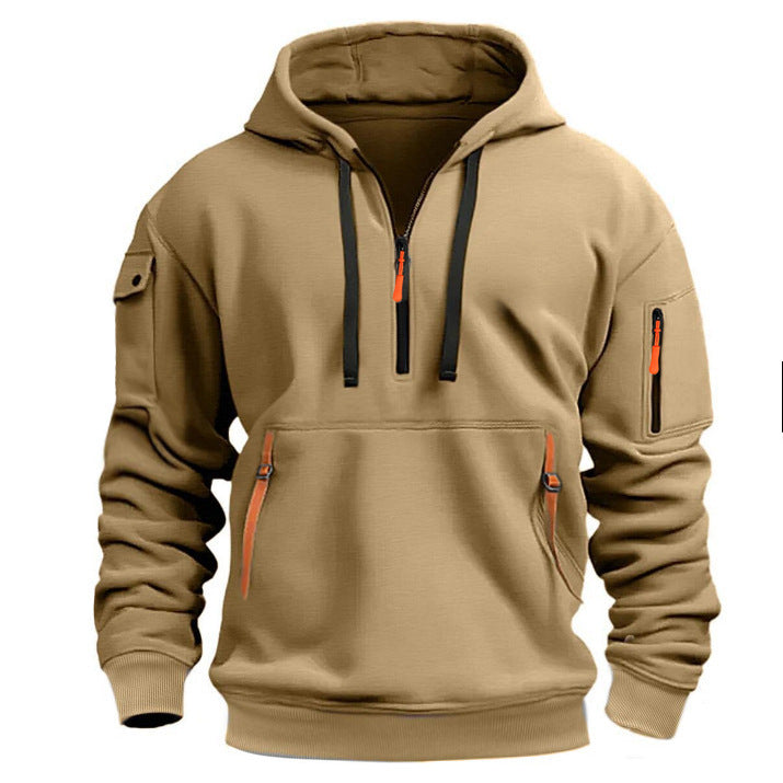 Men's Practical Hoodie with Side Zipper and Versatile Pockets Lisslune