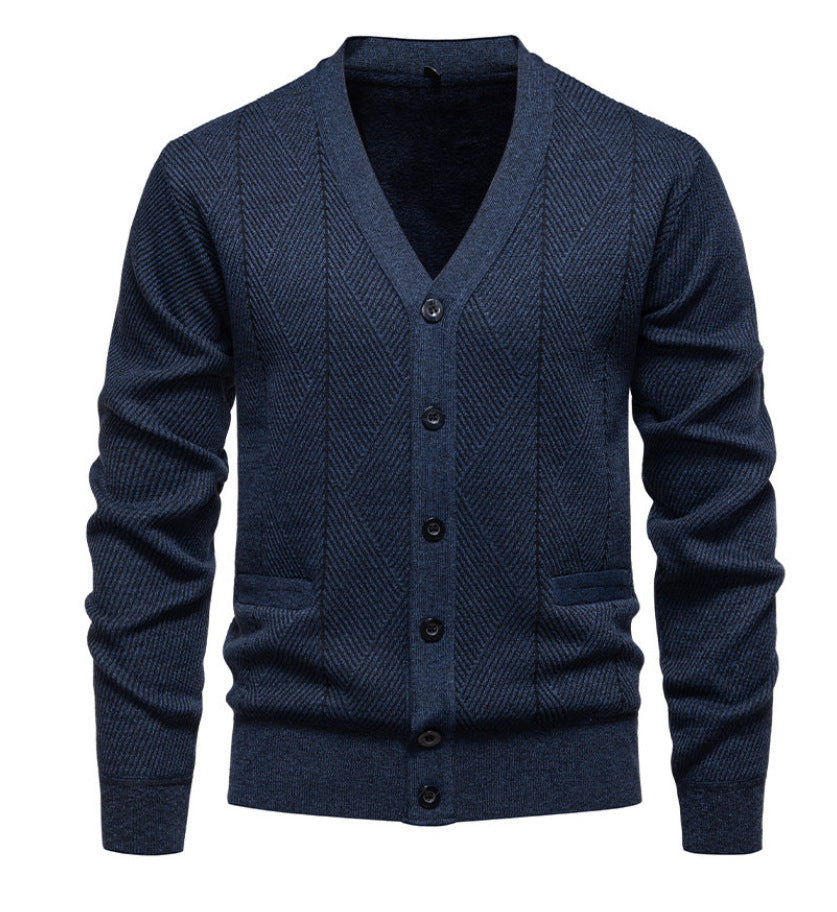 Men's fashionable cardigan with unique diamond pattern Lisslune