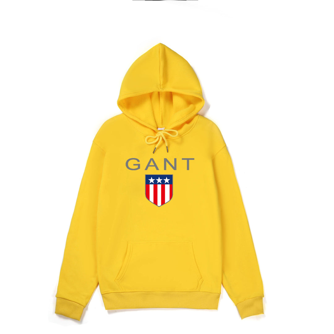 Men's Hoodie with Sporty Logo Design and Kangaroo Pocket Lisslune