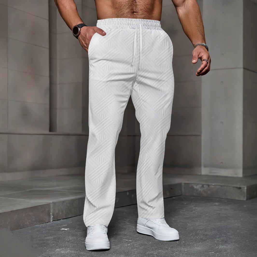 Men's comfortable sports jogging pants with elastic waistband and textured design Lisslune
