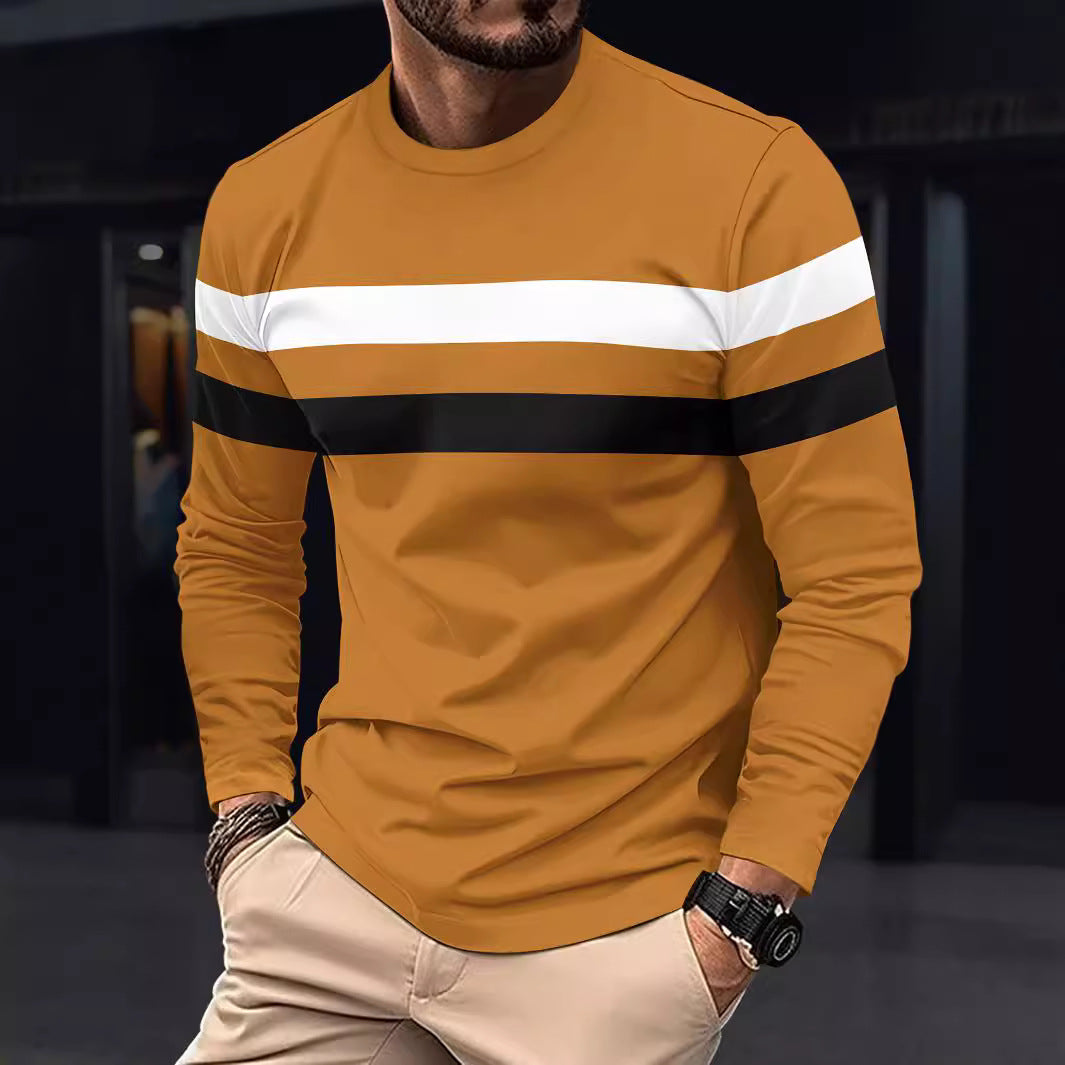 Men's fashionable long-sleeve shirt with sporty stripes Lisslune
