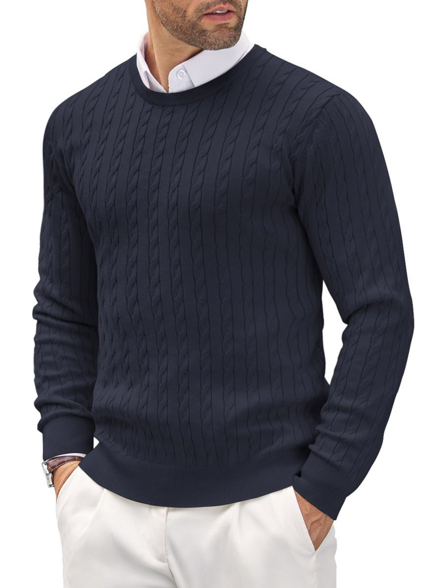 Men's knit sweater with textured cable pattern Lisslune