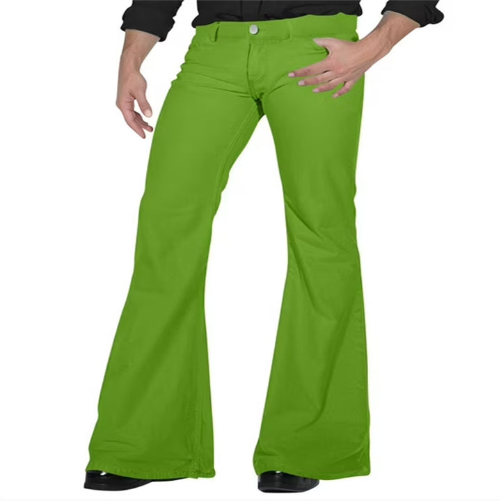 Men's fashionable flared pants with high waist and elastic material Lisslune