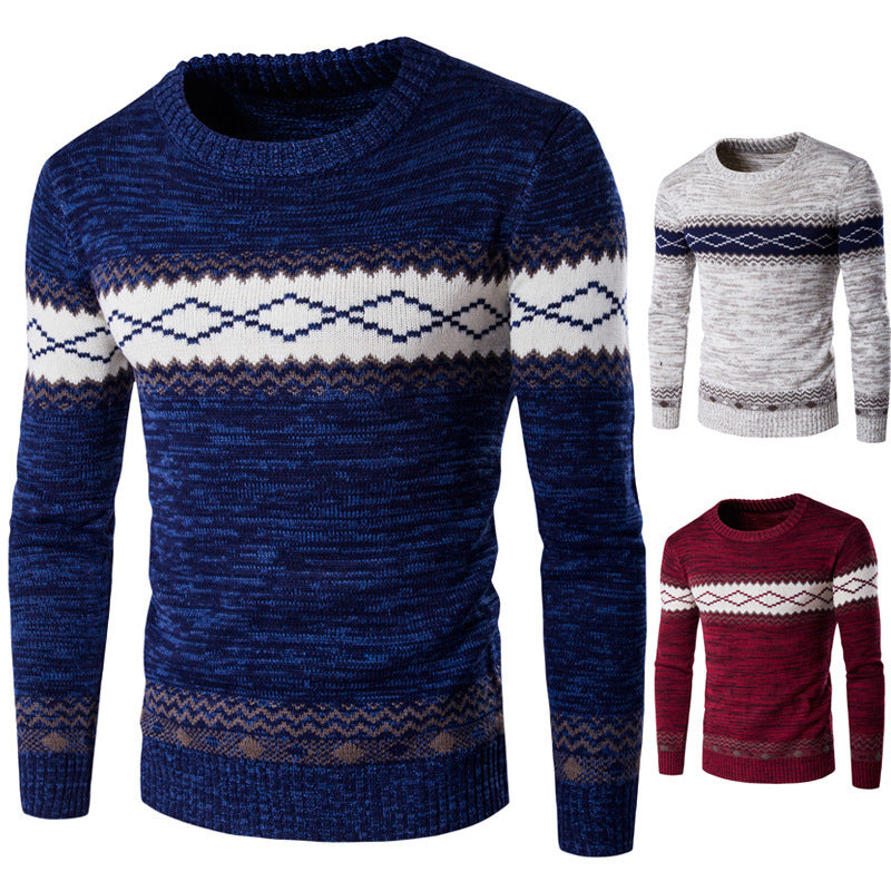 Men's stylish knitted sweater with graphic pattern Lisslune