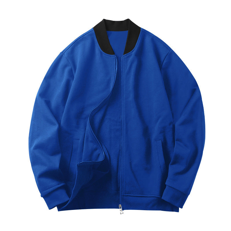 Men's sporty bomber jacket made of soft fleece with zippered pockets Lisslune
