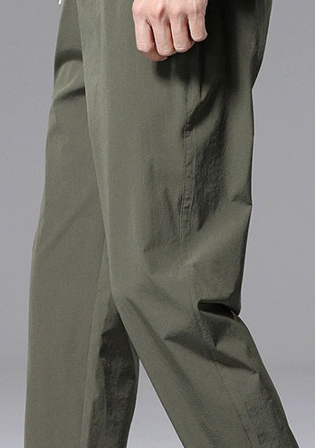 Men's Stylish Airy Leisure Pants with Elastic Waist and Practical Pockets Lisslune