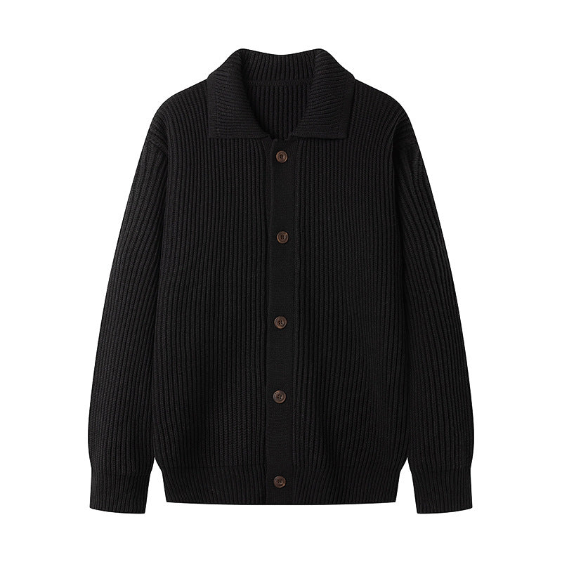 Men's Cardigan with Comfortable Button Placket and Modern Rib Design Lisslune