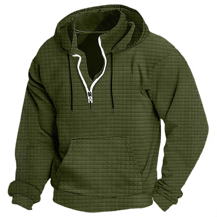 Men's hooded sweatshirt with textured design and practical zipper Lisslune