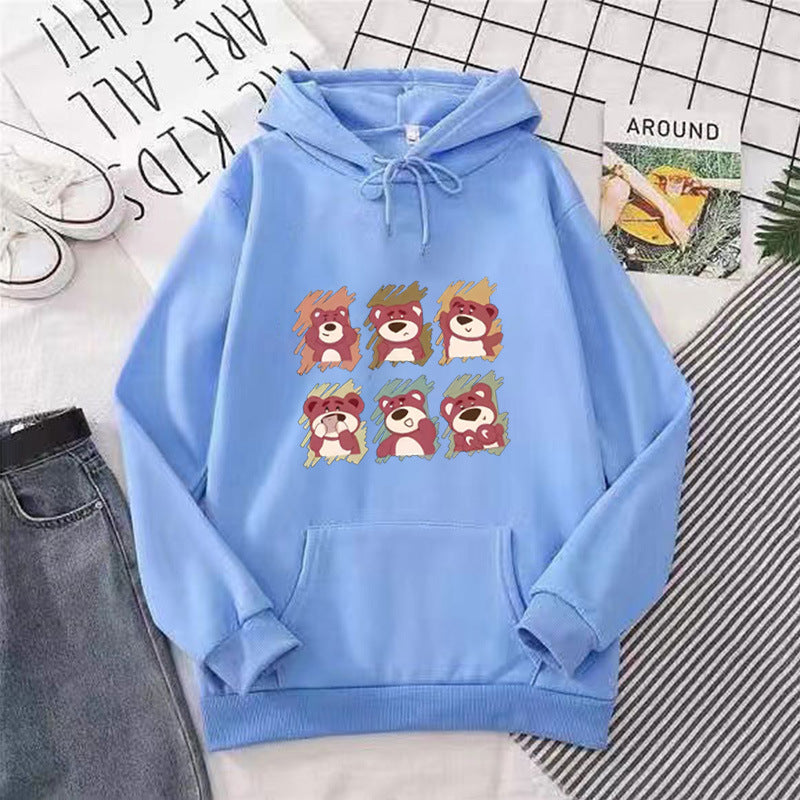Women's Hooded Sweatshirt with Animal Cartoon Design Lisslune